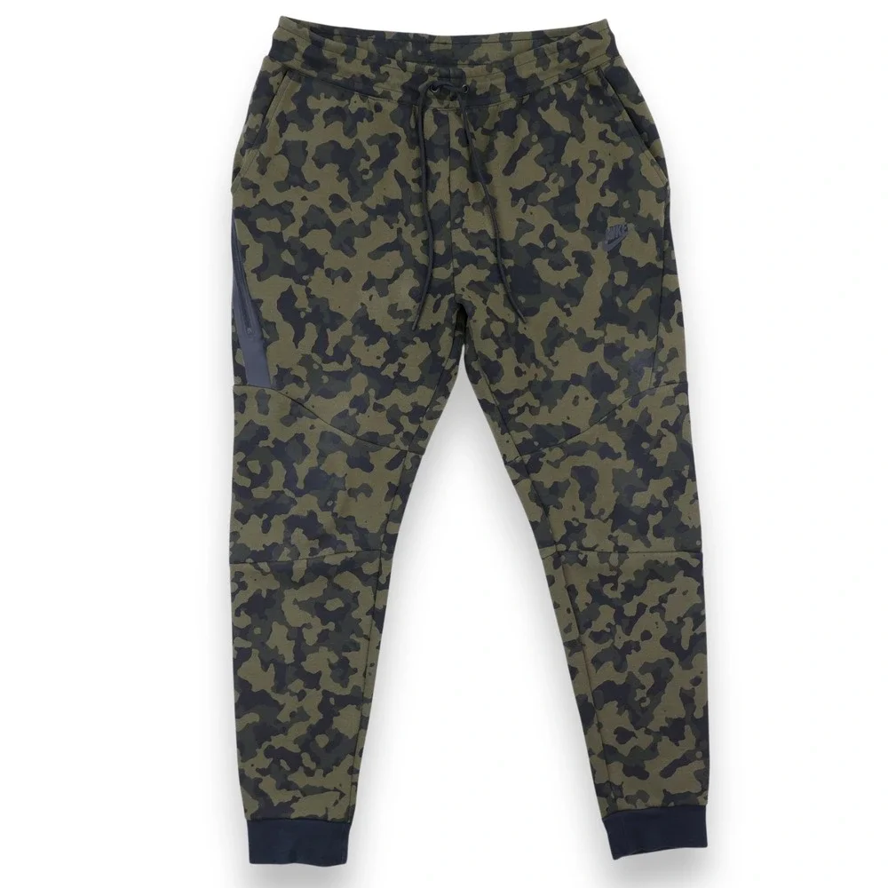 Nike Sportswear Tech Fleece Camo Jogger Pants Mens Large Green CJ5981-222